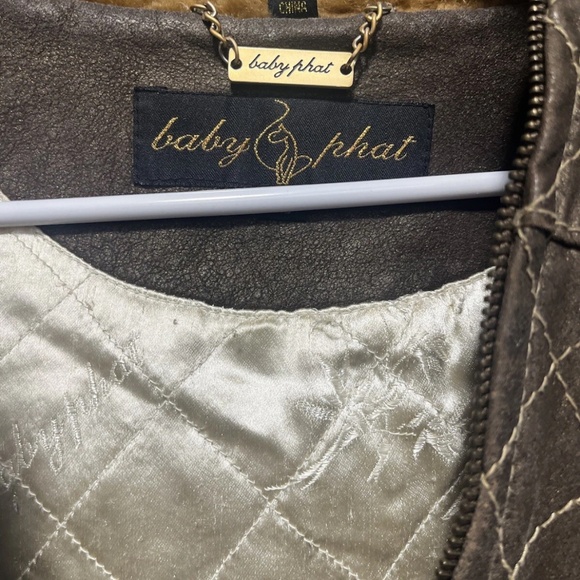 Vintage Y2K Baby Phat Women’s Jacket Brown Faux Fur Small - Picture 5 of 8